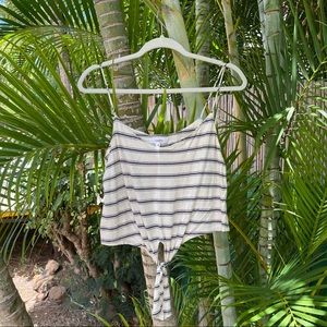 B&W Knotted Spaghetti Strap